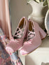 Elegant Chunky Heels Lolita Pumps for Women - Lace-Up Ballet Style Single Shoes for Spring and Autumn Parties, Fashionable French-Inspired Footwear with Square Toe and Super High Heel